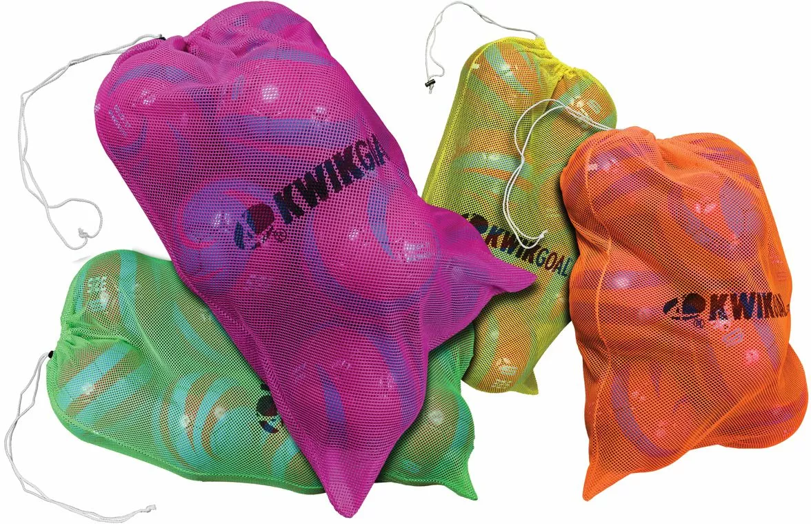 Kwik Goal Hi-Vis Mesh Soccer Equipment Bag, 5B12, 24"Wx36"L Yellow 1 Kwik Goal Hi-Vis Mesh Soccer Equipment Bag, 5B12, 24"Wx36"L Yellow