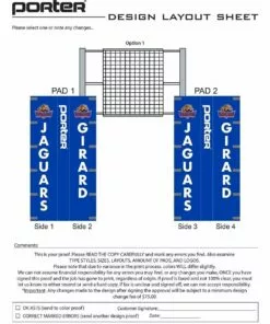 Porter Powr-Rib II INTERNATIONAL Volleyball Net System Package -Volleyball Sales Shop a25 174 artwork sheet