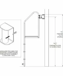 Porter Powr-Steel Judges Stand Wall Bracket -Volleyball Sales Shop a25 237 02