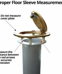 Jaypro 3" dia. Hinged Volleyball Floor Sleeves, PVB-70S (pair) -Volleyball Sales Shop a25 281 measure