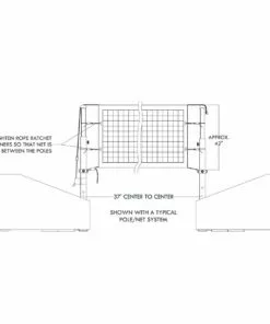 Bison Arena JR Portable Freestanding Volleyball Net System -Volleyball Sales Shop a25 295 diagram